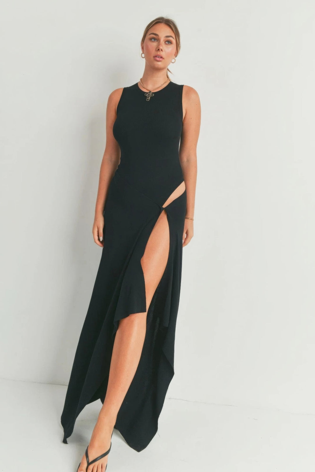 Maxi Dress With Slit - GirlSavvi