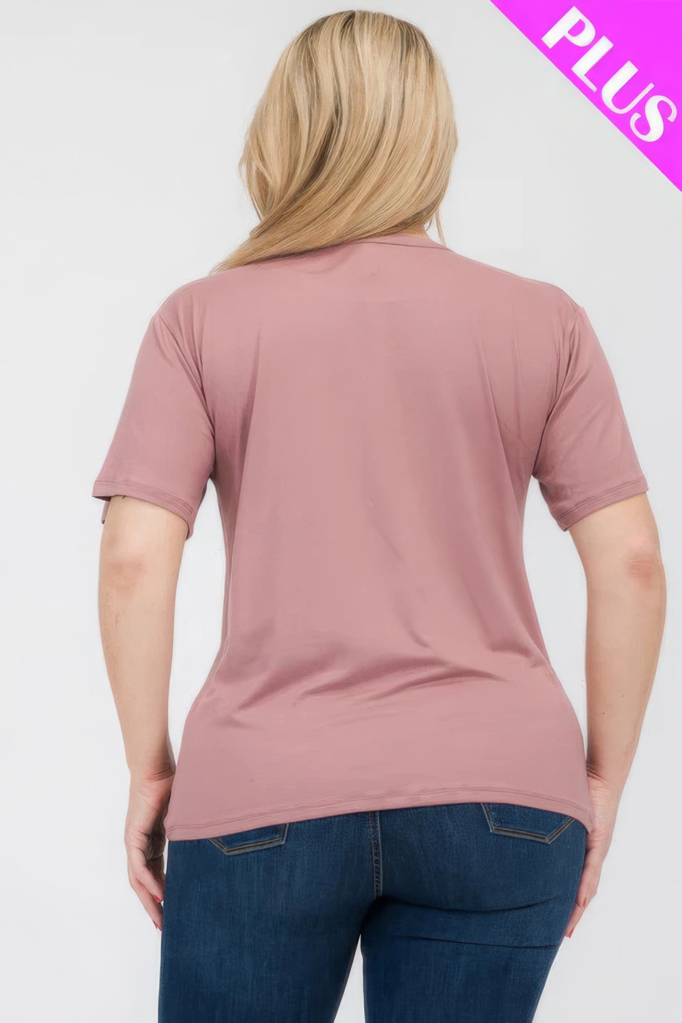 Plus Size Basic Short Sleeve T - shirt - GirlSavvi