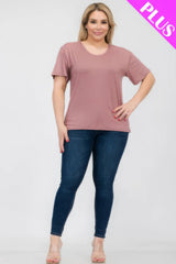 Plus Size Basic Short Sleeve T - shirt - GirlSavvi