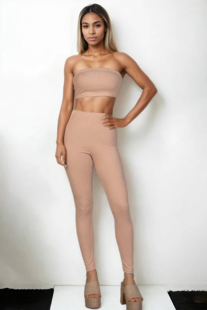 Ribbed Tube Top & Leggings Set - GirlSavvi