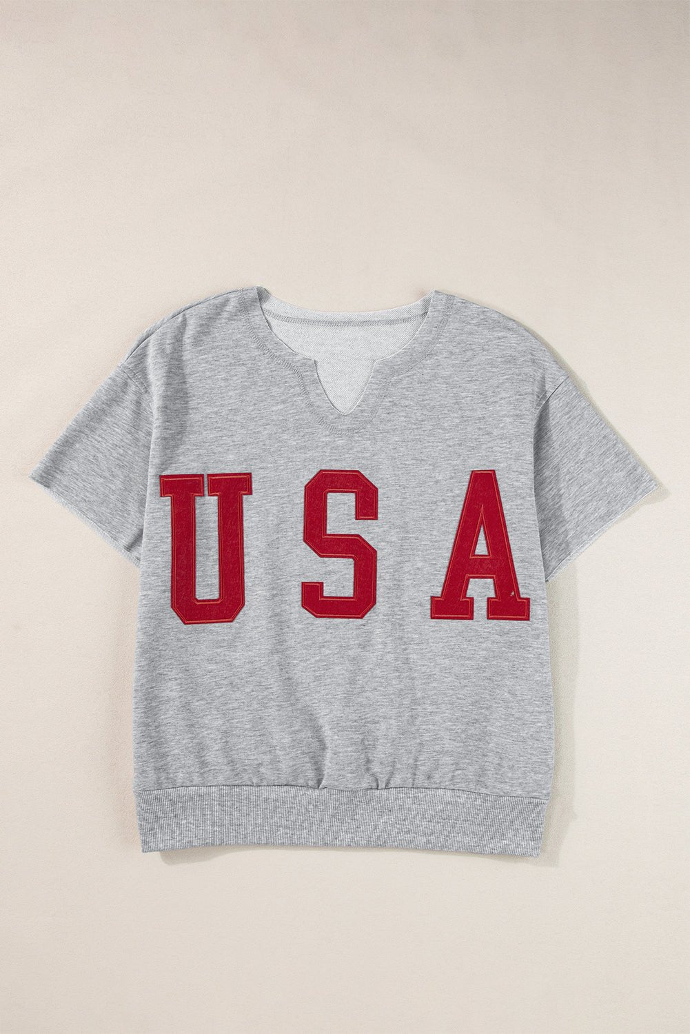 USA Notched Short Sleeve T - Shirt - GirlSavvi