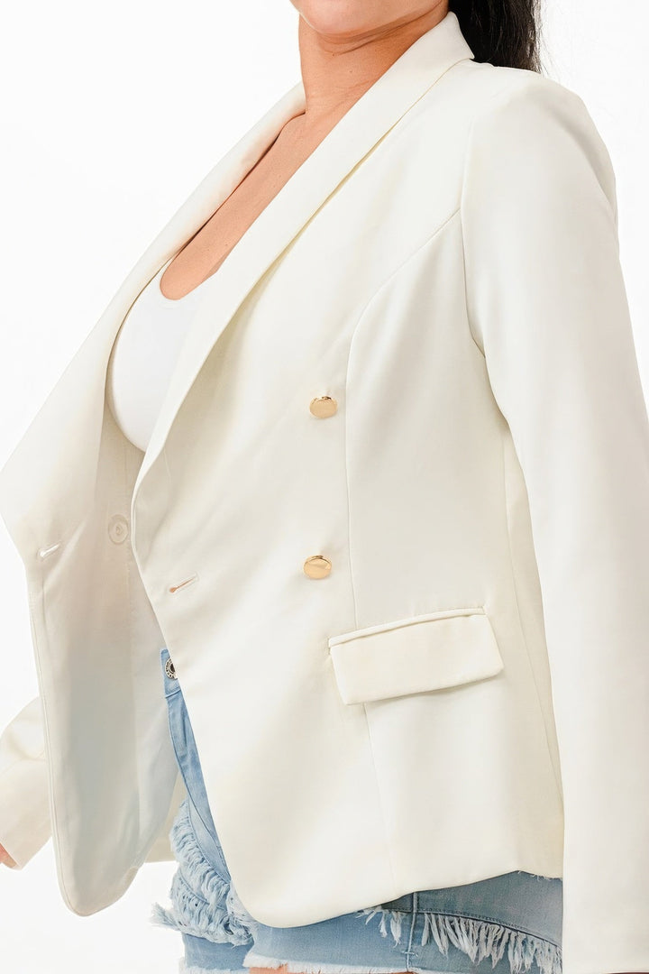 Women’s Double Breasted Blazer Jacket - GirlSavvi