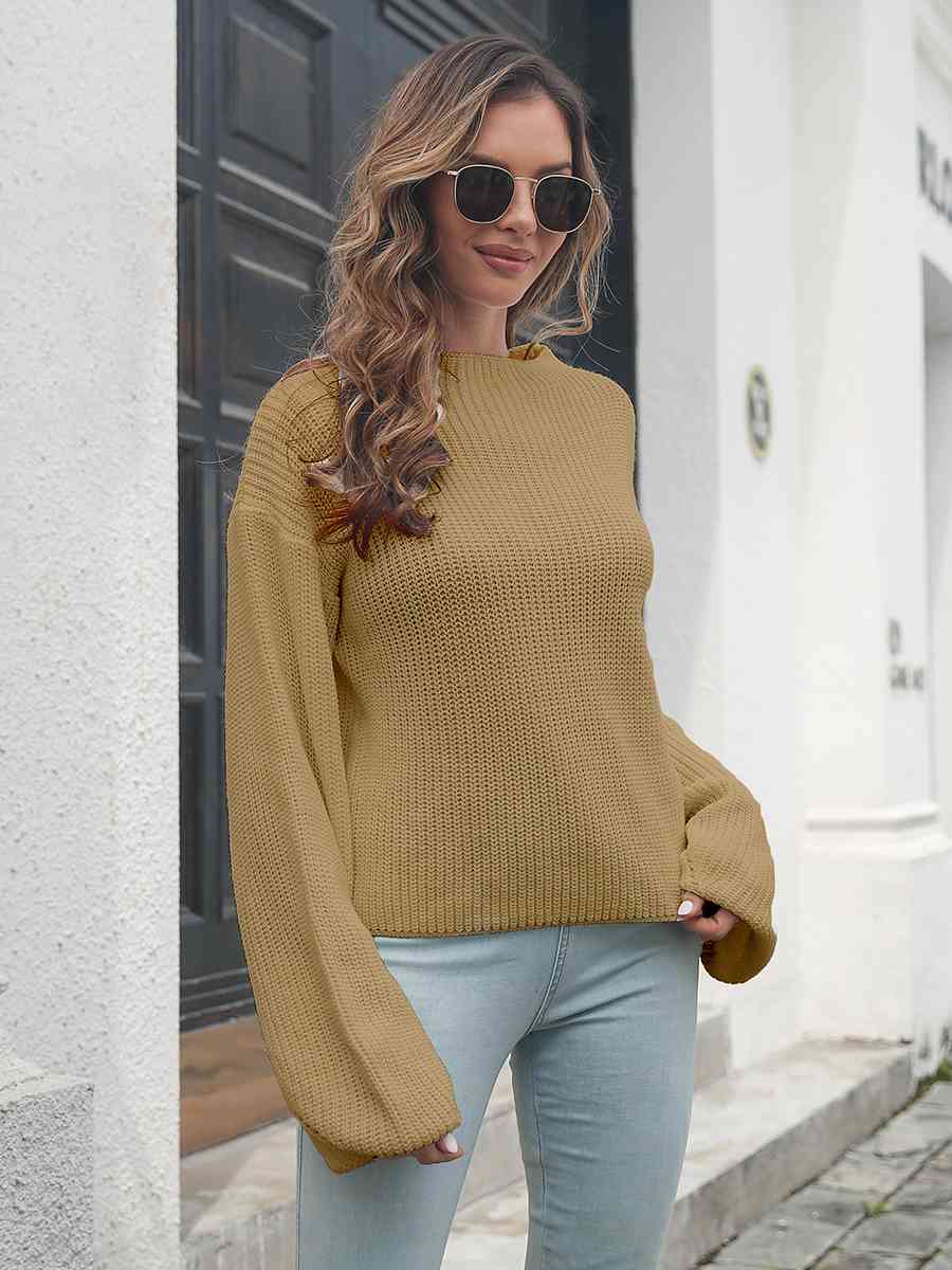 Women’s - Round Neck Dropped Shoulder Sweater - GirlSavvi